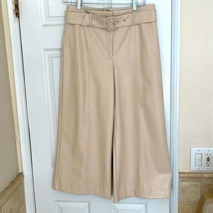 Faux leather wide leg pants